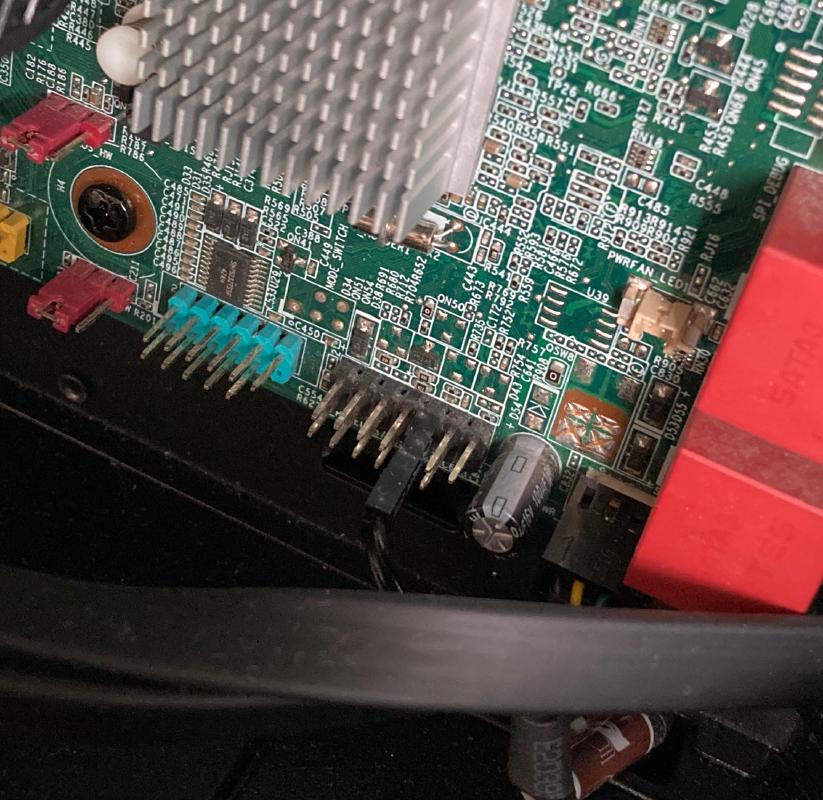 These are the two pins that you need to short to turn this machine on.